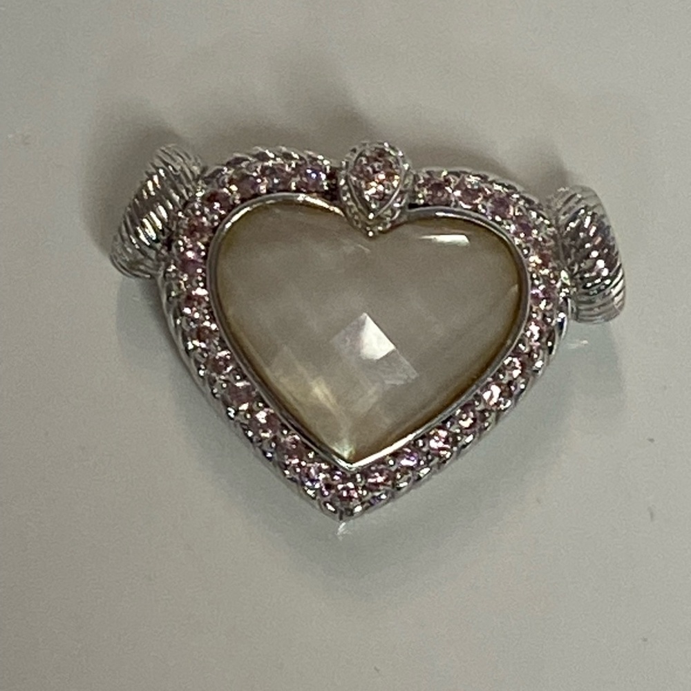 Judith Ripka Sterling Sliver Rose Quartz Heart Magnetic Enhancer - Picture 7 of 9